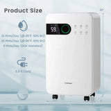 32 Pints Dehumidifier with Sleep Mode and 24H Timer for Home Basement-White product image