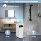 32 Pints Dehumidifier with Sleep Mode and 24H Timer for Home Basement-White product image