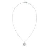 Diamond Cut Floral Pendant in White Gold product image 3