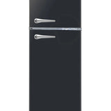 Frigidaire 7.5 cu ft Black Retro Top Mount Refrigerator with Classic Chrome Handle product image 3