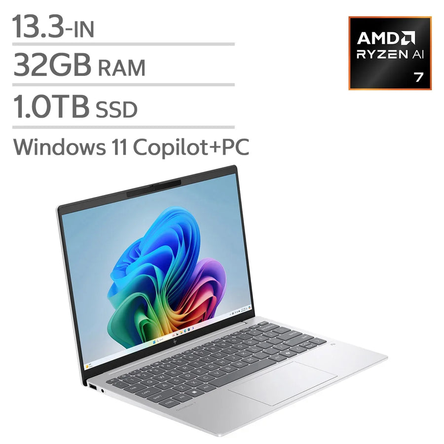 HP Omnibook 7 Aero 13.3-in. Copilot+ PC Laptop, AMD Ryzen AI 7 350, 32 GB RAM, 1 TB SSD