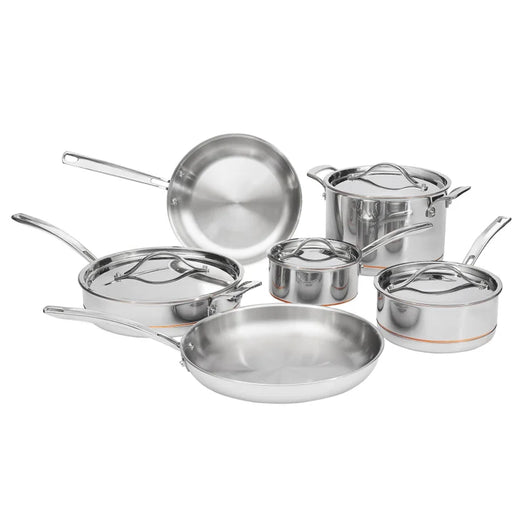 Kirkland Signature 5-ply Clad Stainless Cookware Set, 10-pieces