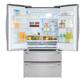 LG 36 in. 28 cu. ft. Stainless-steel French Door Refrigerator with Smudge-resistant Finish and SmartThinQ Wi-Fi product image 3