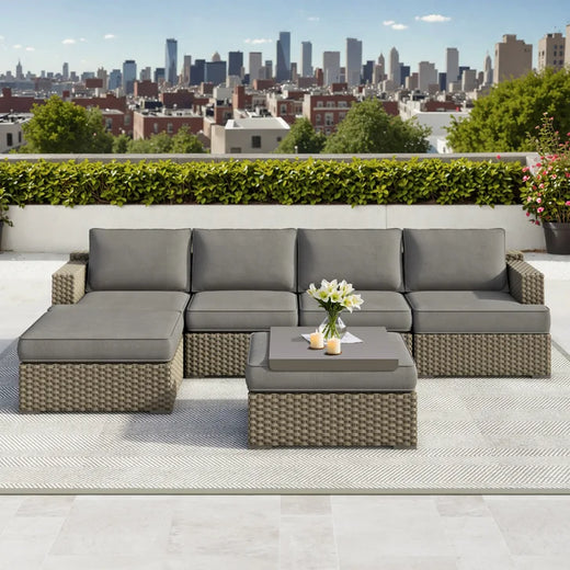 Niko Heritage 6-piece Patio Sectional Conversation Set