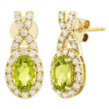 Oval Shaped Peridot and Diamond Earrings (0.30 ctw) product image 1