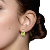 Oval Shaped Peridot and Diamond Earrings (0.30 ctw) product image 3