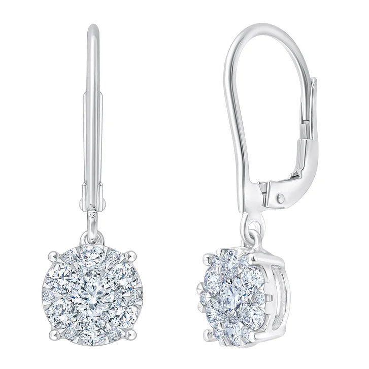 Round Brilliant Diamond Drop Earrings (1.00 ctw) product image 1