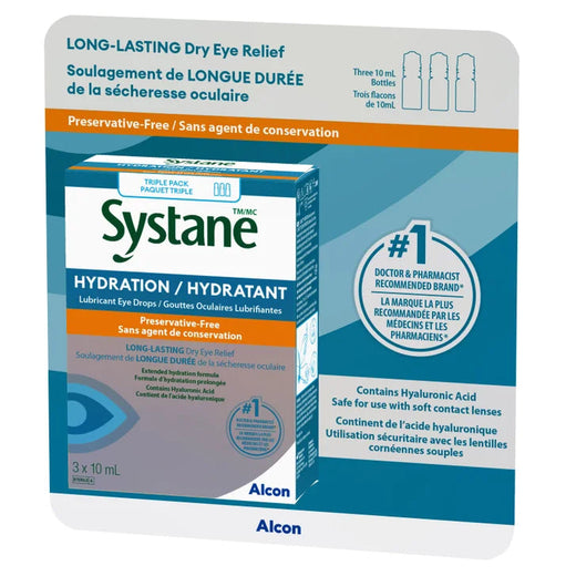 Systane Hydration Eye Drops, 3 x 10 mL