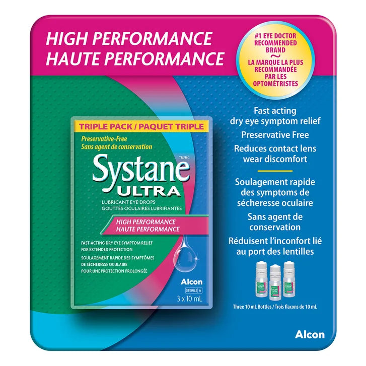 Systane Ultra Lubricant Eye Drops, Preservative Free, 3 x 10 mL Bottles product image 1