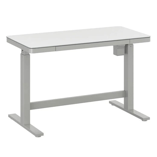 Tresanti Tessa 119.4 cm (47 in.) Adjustable Height Desk with LED Lighting, White